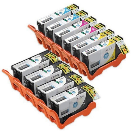 Picture of Premium Quality High Capacity BK, C, M, Y (Bulk Package-4 pcs of Bk, 2pcs each of C,M,Y) Inkjet Cartridges compatible with the Lexmark (Lexmark 100XL) 14N1068, 14N1069(70)(71)(72)