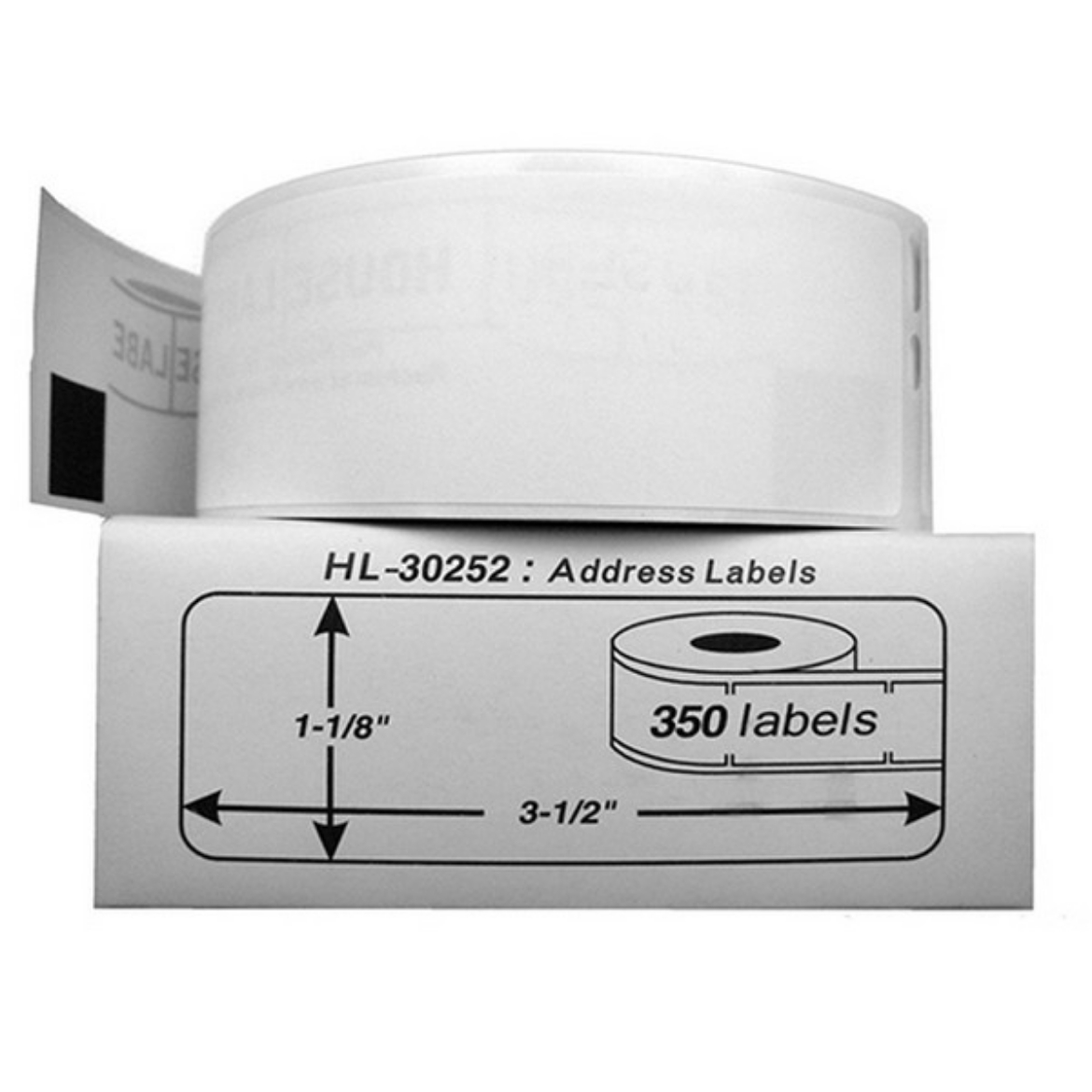 Picture of Compatible 30252 Black on White Shipping Labels (1.1" x 3.5" )
