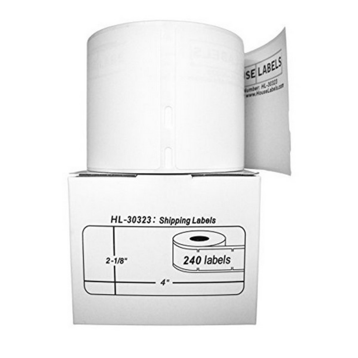 Picture of Compatible 30323 Black on White Standard Shipping Labels (2.1" x 4" )