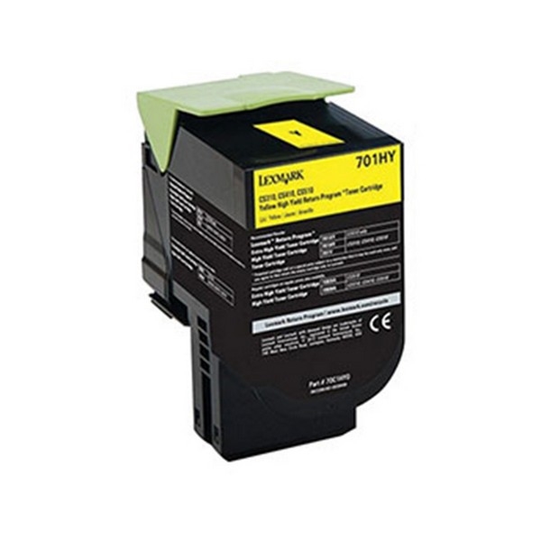 Show details for Compatible 70C1HY0 (Lexmark #701HY) High Yield Yellow Toner Cartridge (3000 Yield) Picture of Compatible 70C1HY0 (Lexmark #701HY) High Yield Yellow Toner Cartridge (3000 Yield)