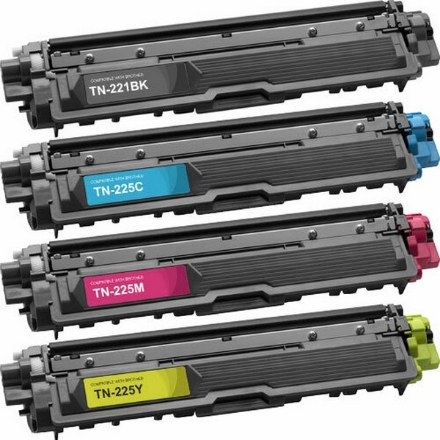 Picture of Bundled TN-221BK (TN-225M) Black, Cyan, Magenta, Yellow Toner Cartridges