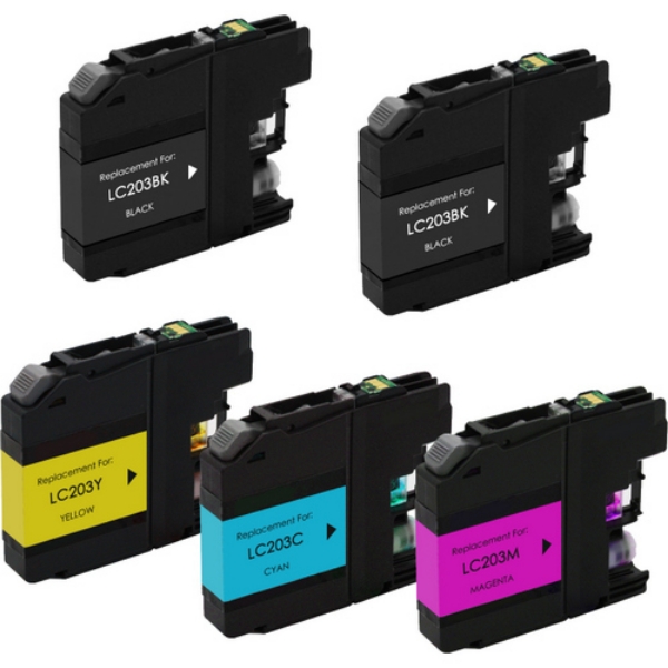 Show details for Value Bundle LC2035PKS, LC-203BK, LC-203C, LC-203M, LC-203Y High Yield Black, Cyan, Magenta, Yellow Ink Cartridges (5 pack) (5 x 550 Yield) Picture of Value Bundle LC2035PKS, LC-203BK, LC-203C, LC-203M, LC-203Y High Yield Black, Cyan, Magenta, Yellow Ink Cartridges (5 pack) (5 x 550 Yield)