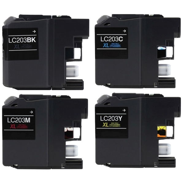 Show details for Value Bundle LC-203BK, LC-203C, LC-203M, LC-203Y High Yield Black, Cyan, Magenta, Yellow Ink Cartridges (10 pack) (10 x 550 Yield) Bk-4pcs, CMK-2 pcs ea Picture of Value Bundle LC-203BK, LC-203C, LC-203M, LC-203Y High Yield Black, Cyan, Magenta, Yellow Ink Cartridges (10 pack) (10 x 550 Yield) Bk-4pcs, CMK-2 pcs ea
